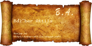 Báber Attila névjegykártya